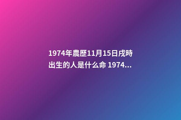 1974年農歷11月15日戌時出生的人是什么命 1974年潤四月初七戌時出生的人-第1張-觀點-玄機派